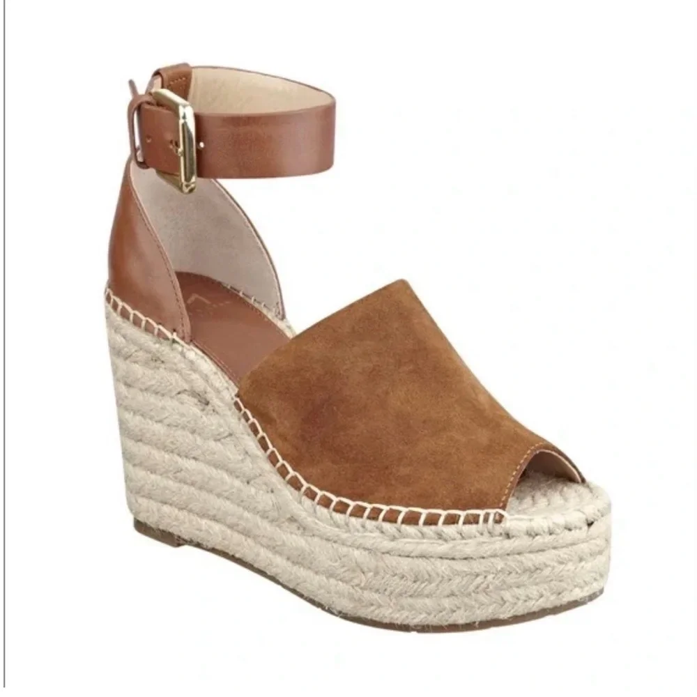 Marc Fisher- Brown Suede Wedge Espadrilles